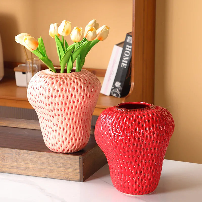 Strawberry Ceramic Vase