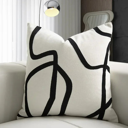 Geometric Abstraction Line Cushion Cover