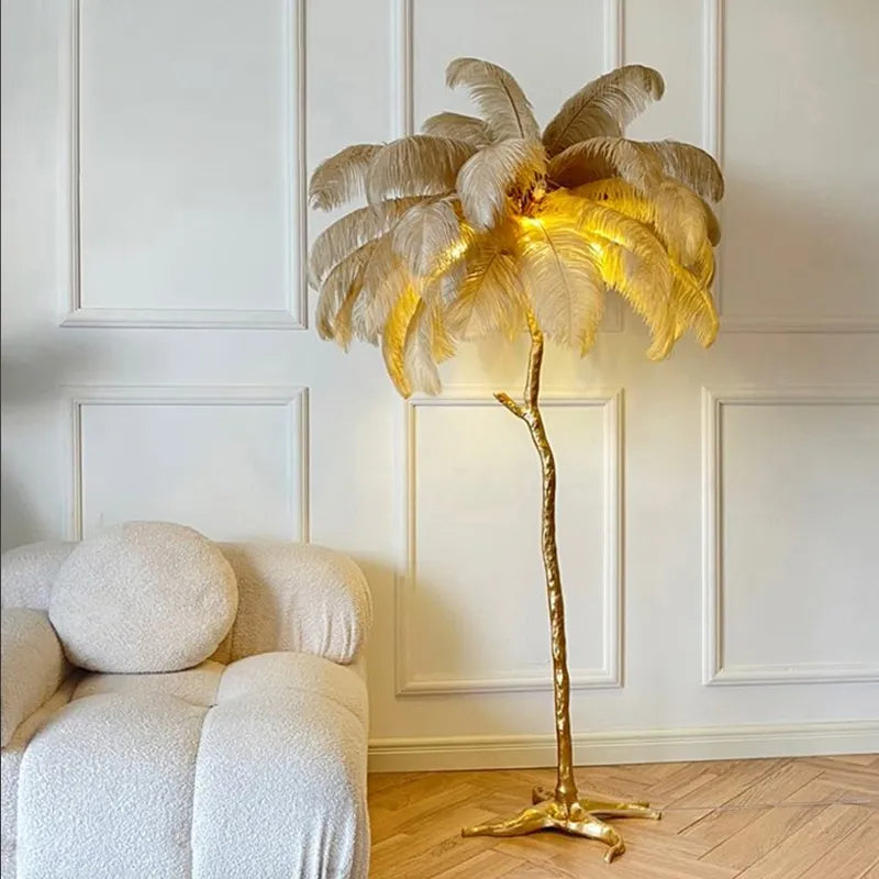 Luxury Feather LED Floor Lamp